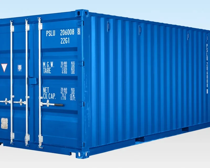 20ft Self Storage Container with Bamboo Floor ? Blue (RAL 5010)